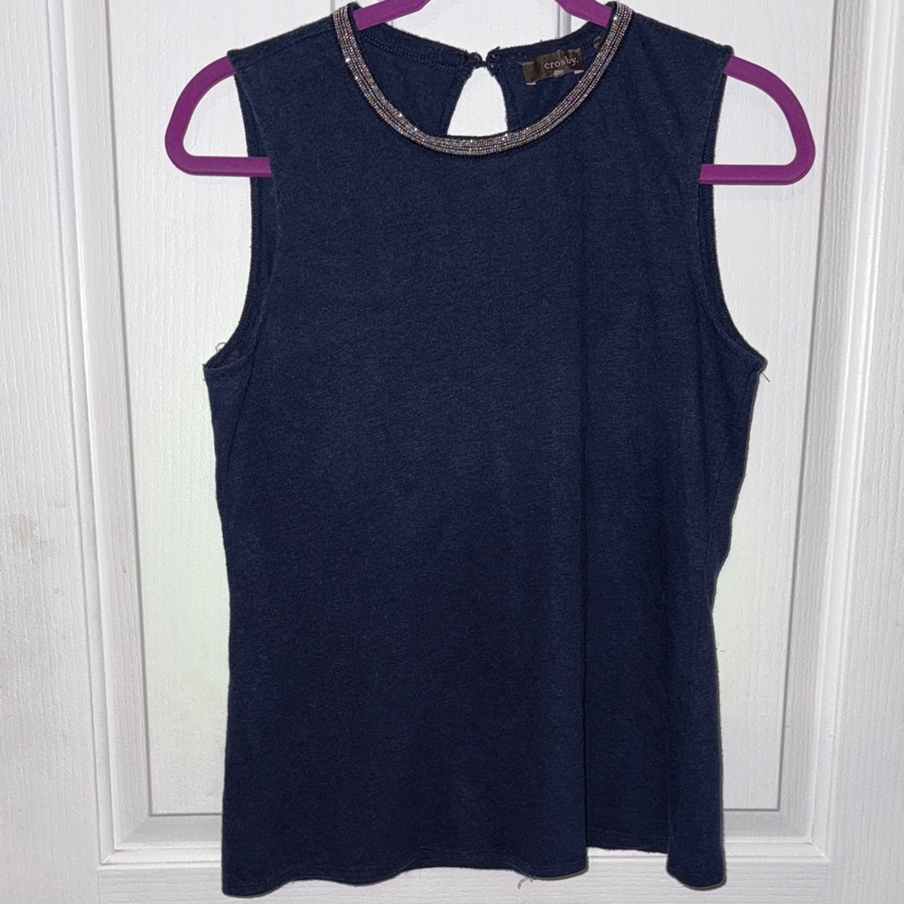 💰Crosby Elegant Navy Sleeveless Top